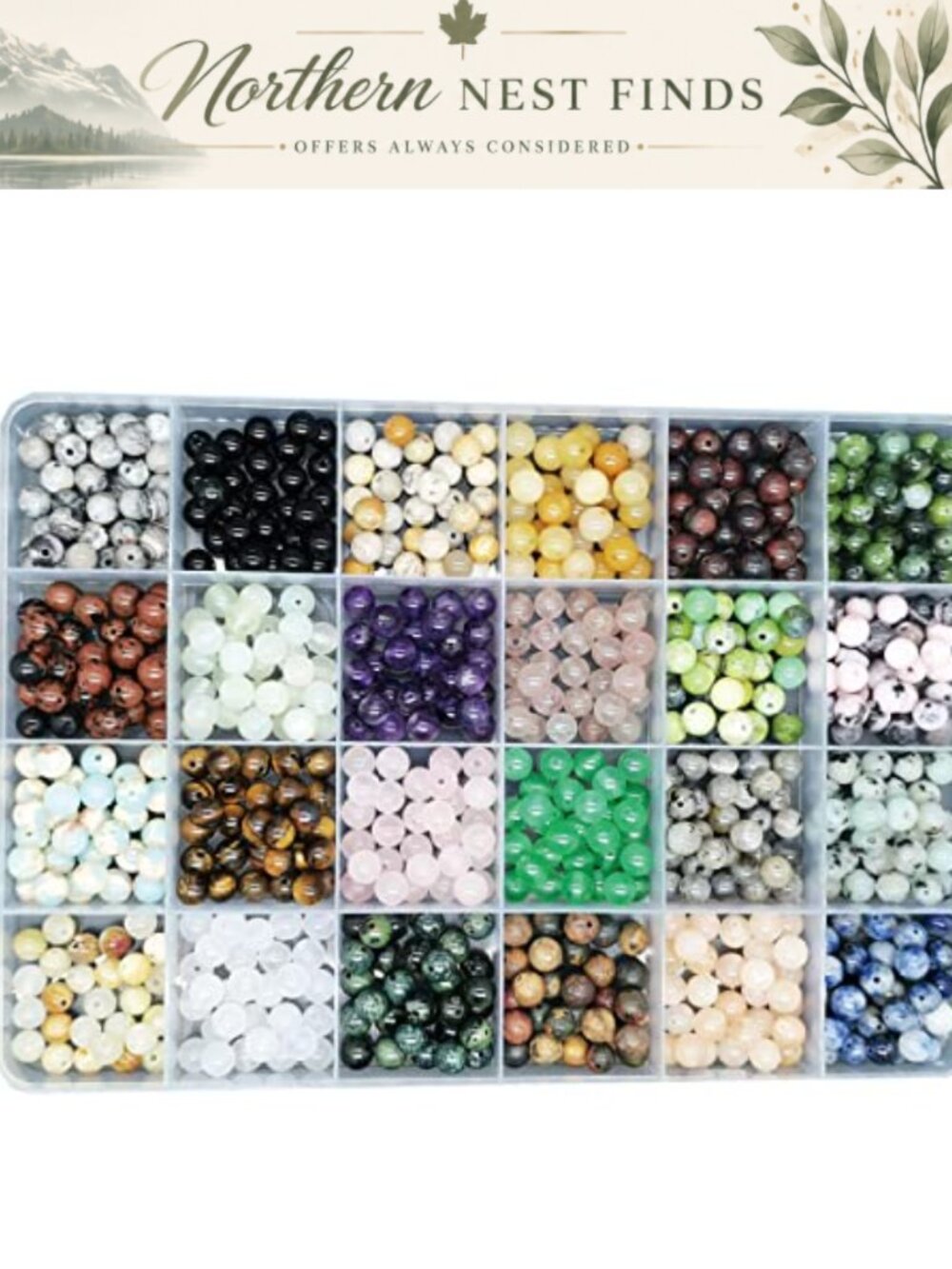 720pc Natural Round Stone Beads 6mm Gemstone Beading 1mm Hole Jewelry Making